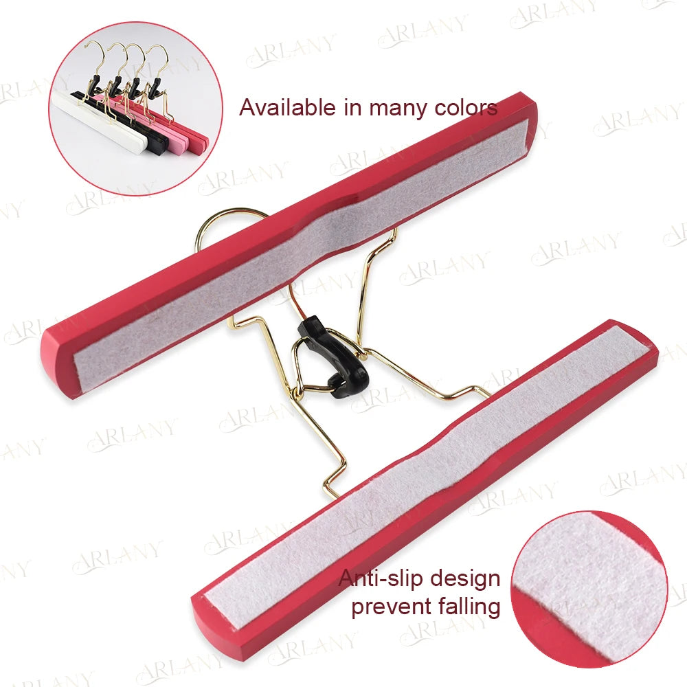 ARLANY-colgador de extensiones de pelo de madera, soporte de almacenamiento de doble cara para postizos, pantalones, percha para ropa, portador de pantalones, soporte para peluca