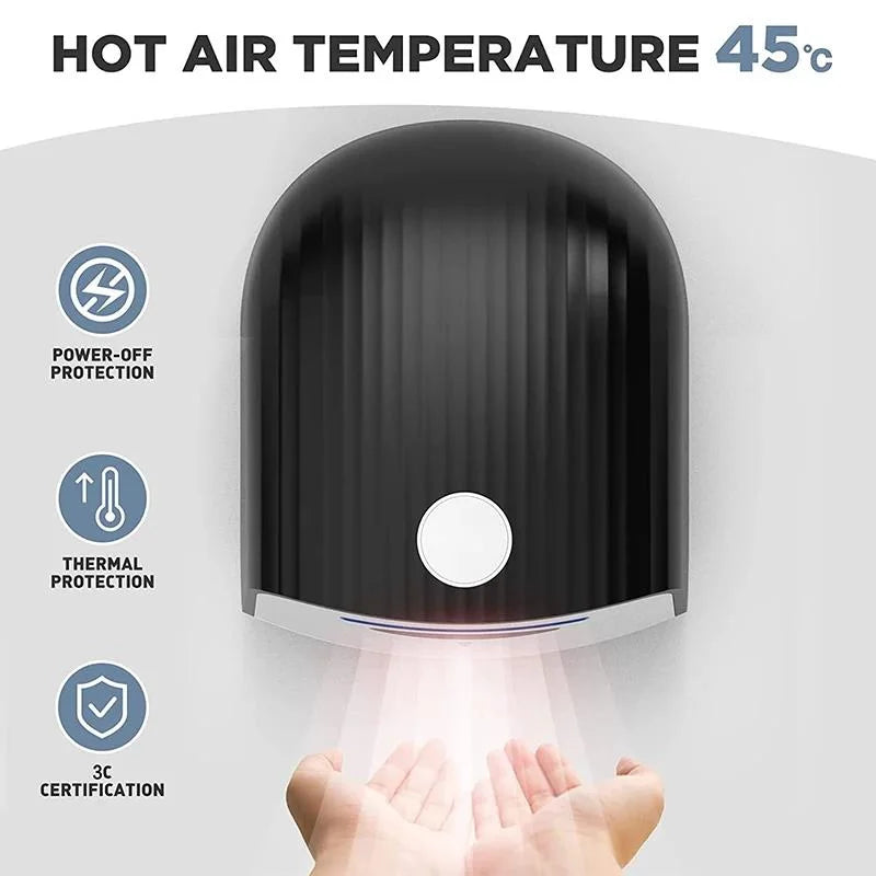 Secador de Manos Automático 220V | 1200W, Alta Velocidad 30M/S | Calor y Frío para Baños Comerciales