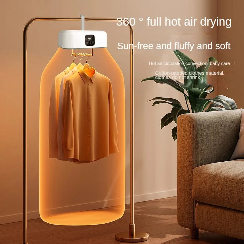 Secadora Multifuncional con Control Remoto - Secadora de Ropa Eléctrica para el Hogar con Armario, Temporizador y Calefactor de Aire