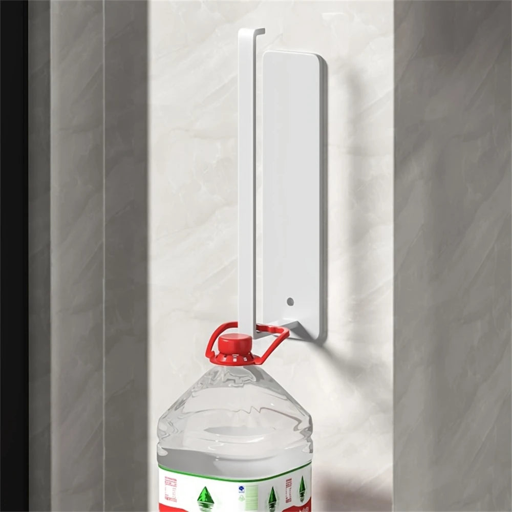 Estante de Pañuelos de Cocina sin Perforaciones | Estante de Armario con Bolsa de Película Transparente y Almacenamiento de Tela Montado en la Pared