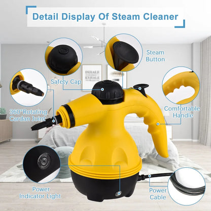Limpiador a Vapor de Mano, 1000W, Alta Temperatura, Adecuado para Hogar, Cocina, Baño, Herramientas de Limpieza para Automóviles