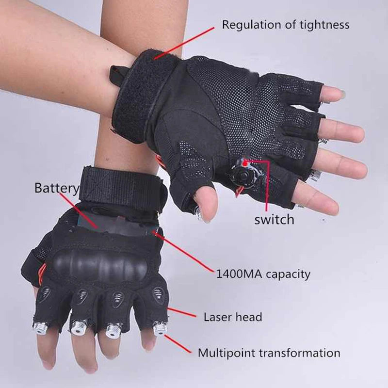 Guantes Láser LED Multicolor para Fiestas y Eventos - Guantes Luminosos para Disfraces y Bailes