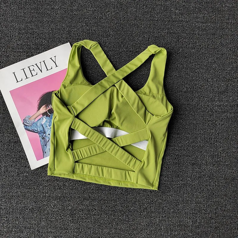 Sujetador deportivo de realce para mujer, ropa interior deportiva, chaleco transpirable para correr, Bralette, ropa de gimnasio
