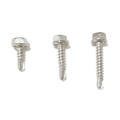 Juego de 20 Tornillos Autoperforantes de Acero Inoxidable 410 para Metal - Hexágono #8, #10, #12