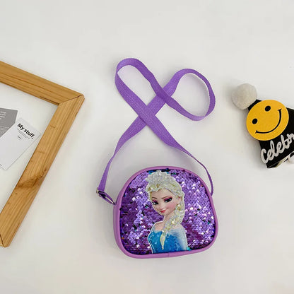 Bolso Infantil de Hombro Frozen - Diseño de Princesa Elsa con Lentejuelas, Ideal para Niñas de 2 a 8 Años