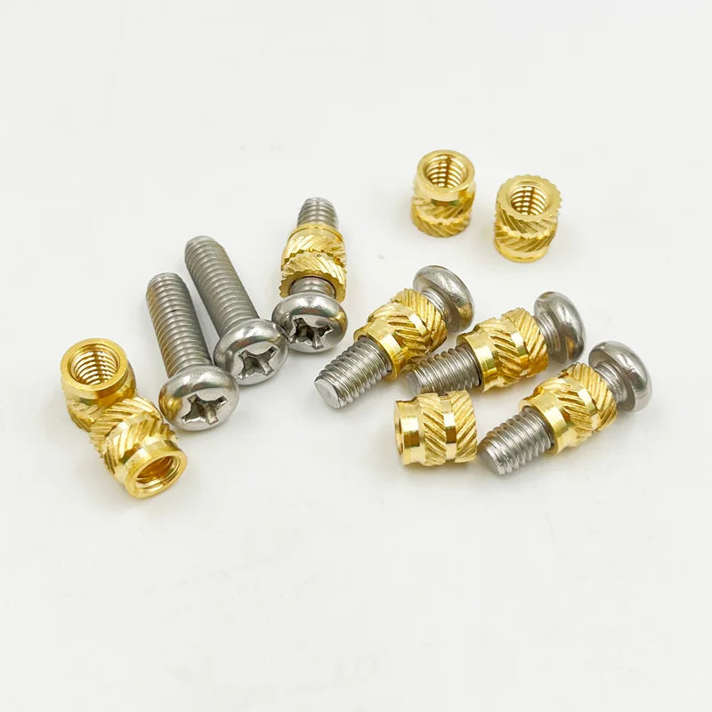 Kit de Tuercas y Tornillos de Latón - 260-500 pcs M2 M3 M4, Tuercas de Inserción de Fusión en Caliente para Impresoras 3D