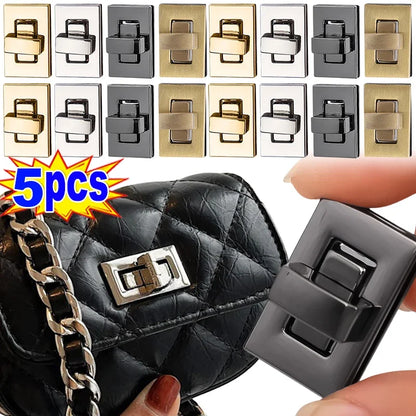 Cierre Metálico Cuadrado para Bolsos | Broche Giratorio para DIY y Manualidades en Cuero