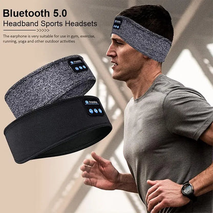 Fone-Auriculares deportivos inalámbricos con Bluetooth, diadema elástica para dormir, máscara de ojos para música