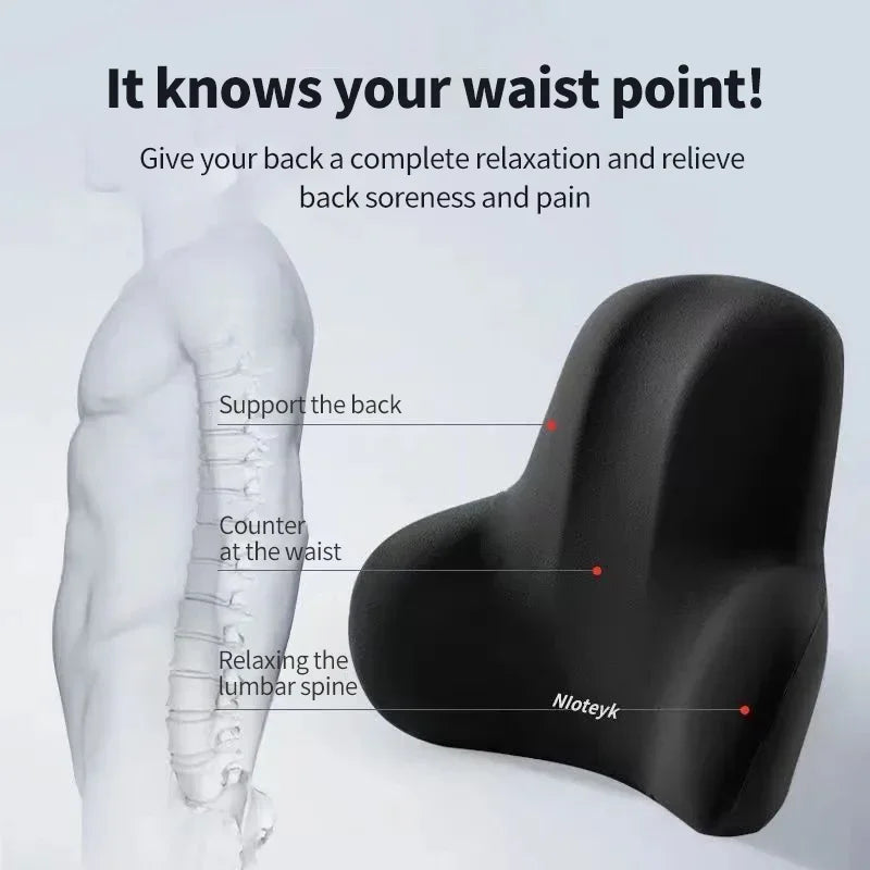 Cojín de Cuello y Soporte Lumbar de Espuma Viscoelástica para Asiento de Coche, Almohada Universal para Cuello y Cintura