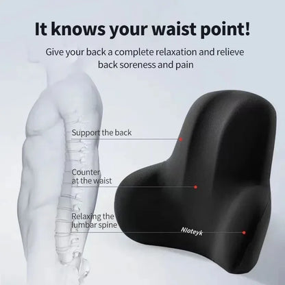 Cojín de Cuello y Soporte Lumbar de Espuma Viscoelástica para Asiento de Coche, Almohada Universal para Cuello y Cintura