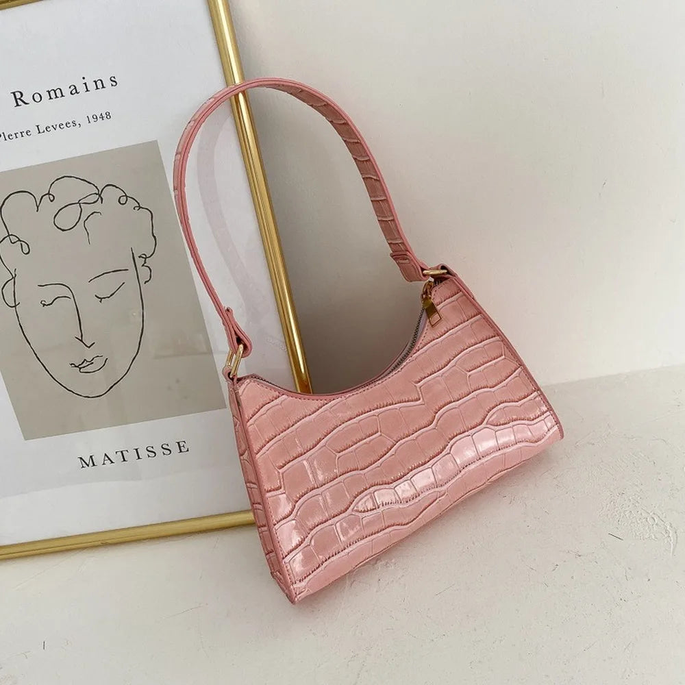 Bolso de Mano Exquisito para Mujer, Bolsa Retro de PU, Casual y Elegante, Bandolera con Cadena, Bolsa de Hombro