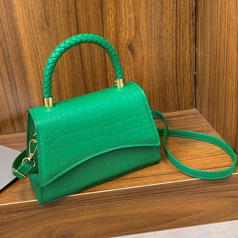 Bolso de hombro de estilo occidental Retro para mujer, versión coreana, patrón de cocodrilo, bolso cuadrado pequeño, moda Simple, Crossbod