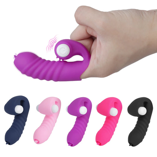 Vibrador con Funda para los Dedos y Correa para Mujer, Estimulador de Clítoris, Lamedores Vaginales, Tapón Anal, Juguetes Sexuales Eróticos para Parejas