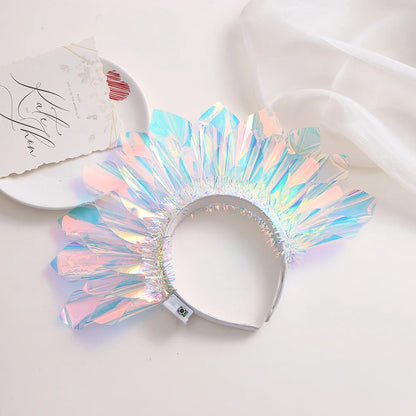 Diadema Brillante con Luz LED para Cantantes - Tocado Parpadeante y Corona Luminosa para Fiestas, Cosplay y Club Nocturno