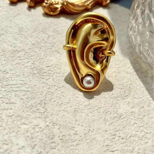 Pendientes Vintage de Ojo con Anillo de Perlas en Forma de Oreja