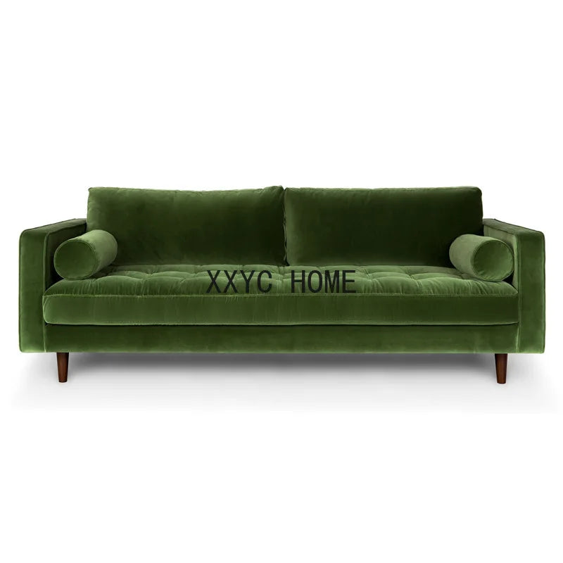 Sofá cama doble de tela de terciopelo francés Retro, estilo japonés, cómodo y elegante