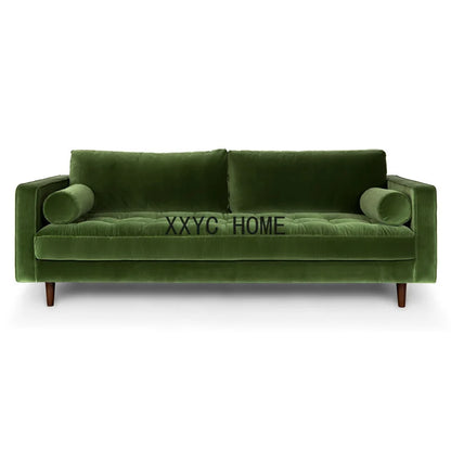 Sofá cama doble de tela de terciopelo francés Retro, estilo japonés, cómodo y elegante
