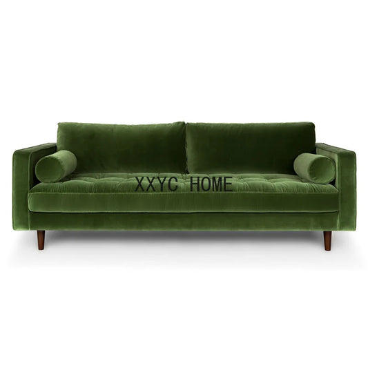 Sofá cama doble de tela de terciopelo francés Retro, estilo japonés, cómodo y elegante