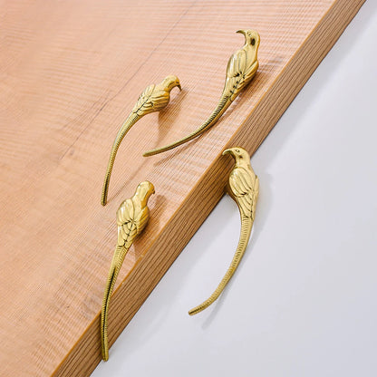 Perillas de Puerta de Gabinete en Forma de Pájaro de Latón - Tiradores de Cajón Elegantes para Decoración del Hogar