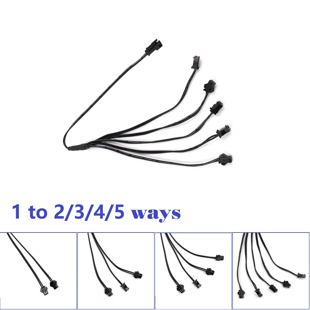 Inversor para Luz de Neón para Coche, Adaptador USB para PC, Controlador EL Wire, Conectores Divisores de Cable 1 a 2/3/4/5