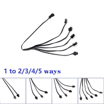 Inversor para Luz de Neón para Coche, Adaptador USB para PC, Controlador EL Wire, Conectores Divisores de Cable 1 a 2/3/4/5