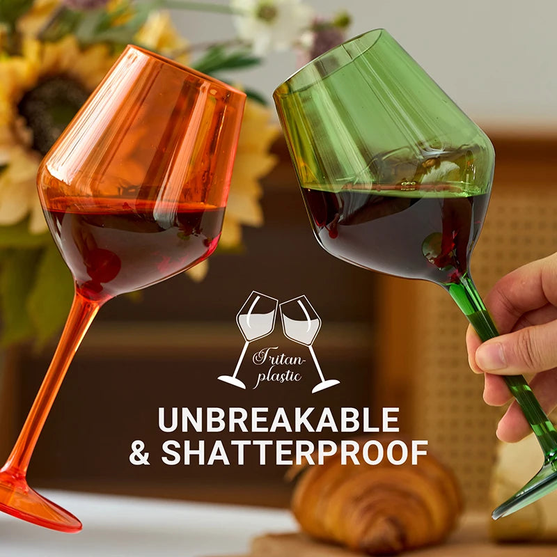Copas de Vino Irrompibles de Tritan MICHLEY (2/4/6 Piezas) - Reutilizables y Flotantes, Coloridas para Piscina, Fiesta y Uso al Aire Libre, Apto para Lavavajillas