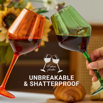 Copas de Vino Irrompibles de Tritan MICHLEY (2/4/6 Piezas) - Reutilizables y Flotantes, Coloridas para Piscina, Fiesta y Uso al Aire Libre, Apto para Lavavajillas