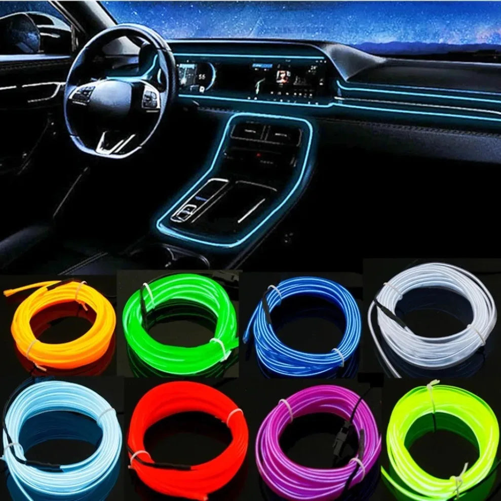 Tira de Neón Flexible EL Light 1M/2M/3M/4M/5M LED Neón para Fiesta, Decoración de Ambiente, Impermeable, Multicolor