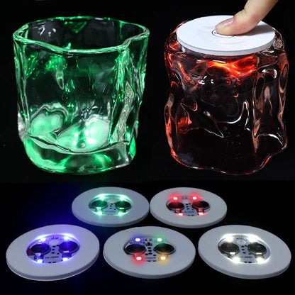 Pegatinas Luminosas para Tazas, Luces LED de 6cm para Posavasos, Bar, KTV, Fiesta de Boda, Cóctel, Decoración de Florero, 20/1 Piezas