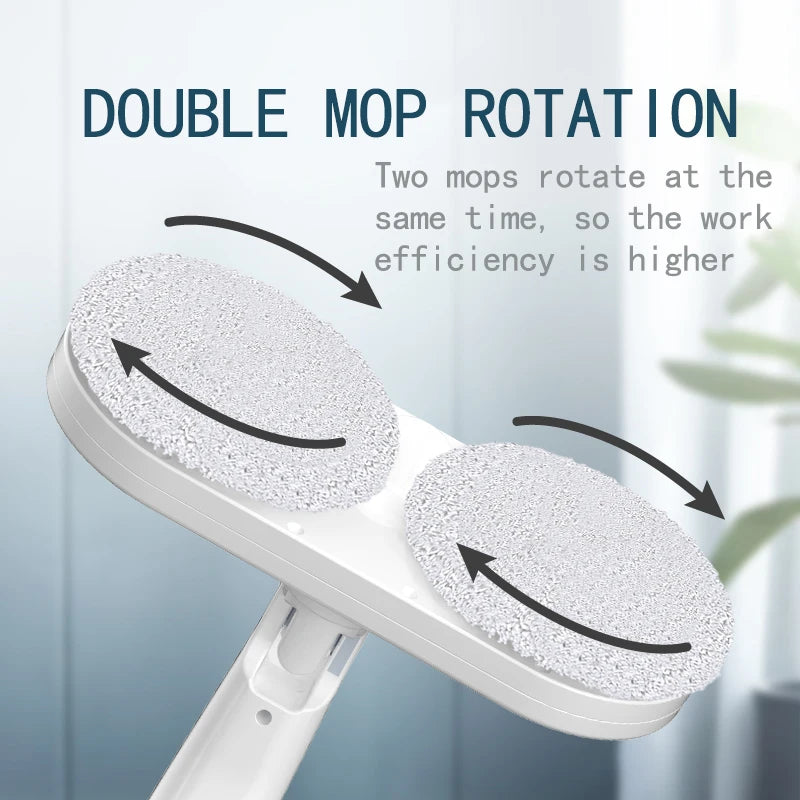 Mopa Eléctrica Rotativa 360° - Uso Húmedo y Seco, Empuje Manual, Limpieza de Pisos para el Hogar
