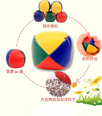 Juguetes de Circo para Niños y Adultos - Set de Pelotas de Malabares de 3-6 Piezas con Diseño de 4 Paneles
