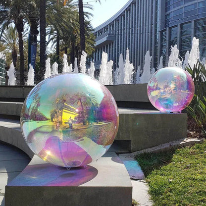 Bola de Espejo Inflable Iridiscente - Globo Gigante Sellado de PVC para Decoración de Bodas y Eventos