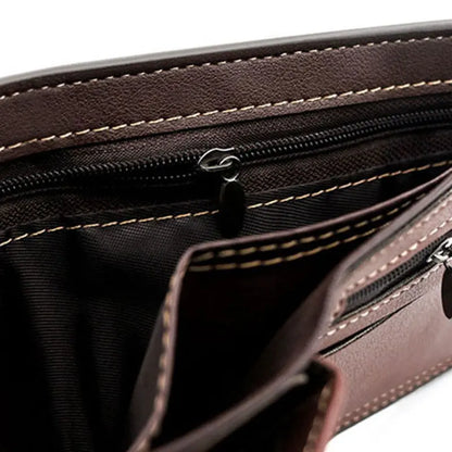 Billetera Hombre Slim de Alta Calidad en Cuero PU con Bolsillo para Monedas y Tarjetas