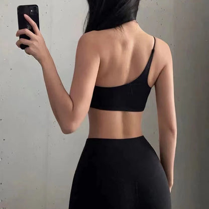 Top Corset Stretch para Mujer – Sexy Blusa One-Shoulder Slim Fit, Sin Mangas y Ajustada para Fiesta y Club