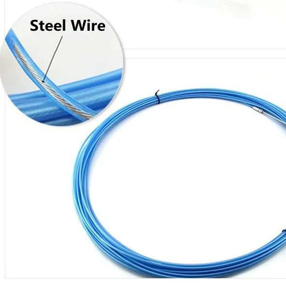 Herramienta de Pasacables con Cabeza de Rodillo para Instalación de Cableado, Cinta de Electricista, Conduit Ducting, 5-50M