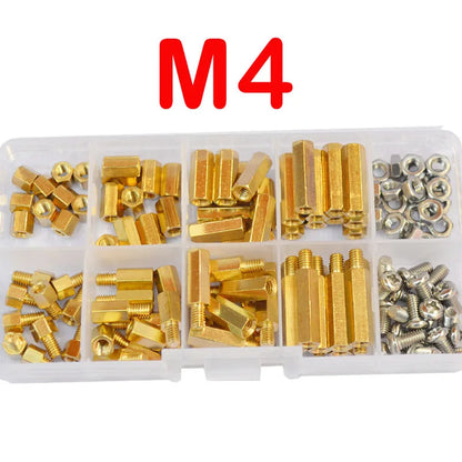 Kit de Separadores Hexagonales M2 M2.5 M3 M4 de Latón para Placas PCB | Pernos, Tuercas y Separadores para Placas Madre | Juego de Varillas Roscadas