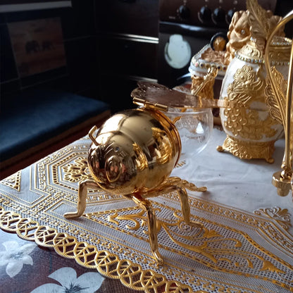 Tarro de Almacenamiento de Miel de Abeja de Lujo – Ornamento Decorativo de Vidrio Transparente con Cuchara para Condimentos y Especias de Cocina