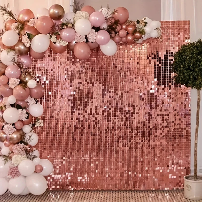 Cortina de Tinsel Metálica para Fondo de Fiesta - Decoración para Cumpleaños, Bodas y Baby Showers