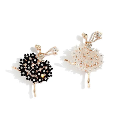 Broche de Bailarina de Ballet de Cristal - Pin Decorativo de Estilo con Diamantes de Imitación, Ideal para Mujer