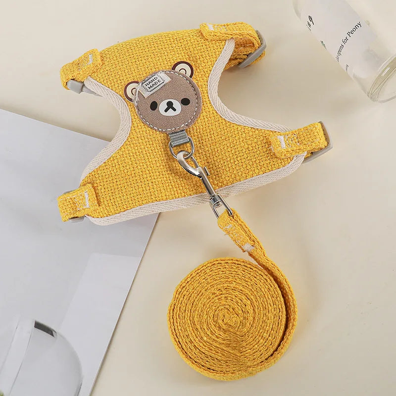Conjunto de Arnés y Correa para Conejo, Chaleco Acolchado para Mascotas, Accesorios Lindos para Caminar al Aire Libre