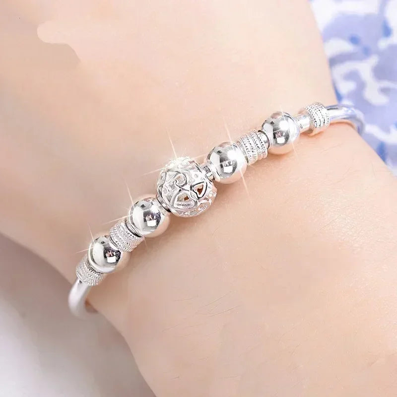 Pulsera de Plata de Ley 925 Doble Capa con Perlas - Diseño Vintage  - Joyería de Lujo y Encanto