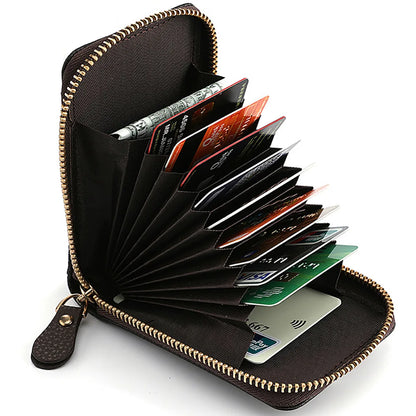 Solid Color Lichee Pattern Short Wallet Zipper Around Coin Purse Women's Credit Card Holder