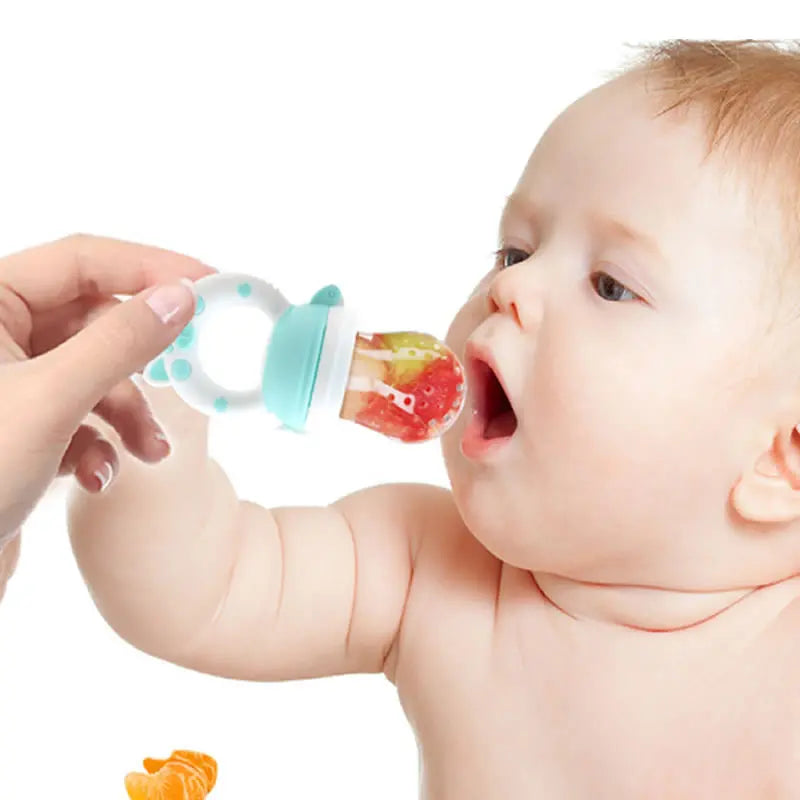 Cuchara de alimentación para alimentos de bebé, taza extractora de jugo, chupete, molares, biberón de silicona, goma de mascar, fruta, verdura, mordedura, Auxiliar de comer