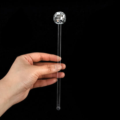 Agitadores de bolas de discoteca, palos de espejo de plástico para cócteles y bebidas, decoración de fiestas en el hogar, disponibles en 10/20/30/50 piezas