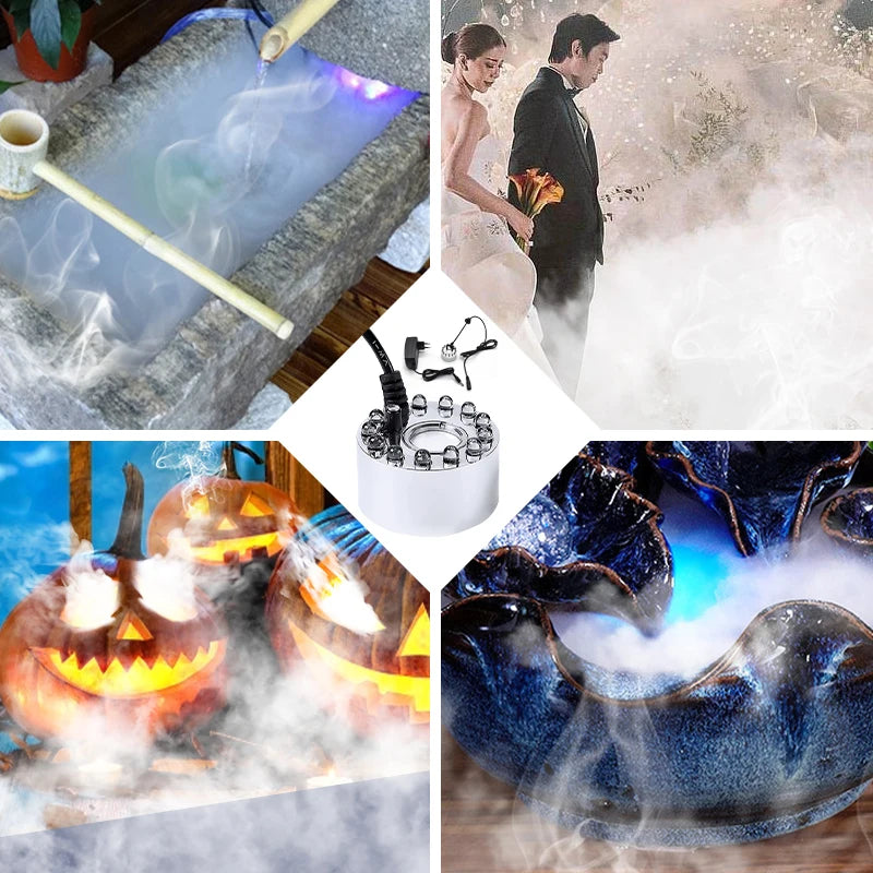 Mini LED Calabaza de Niebla con Luz, Fuente de Agua y Máquina de Niebla para Decoración de Halloween, Navidad, Pascua y Festividades