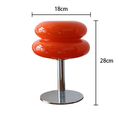 Lámpara de Mesa de Vidrio Macaron con Regulación Tricolor - Iluminación Atmosférica para Sala de Estar y Dormitorio - Luz Nocturna Protectora para los Ojos