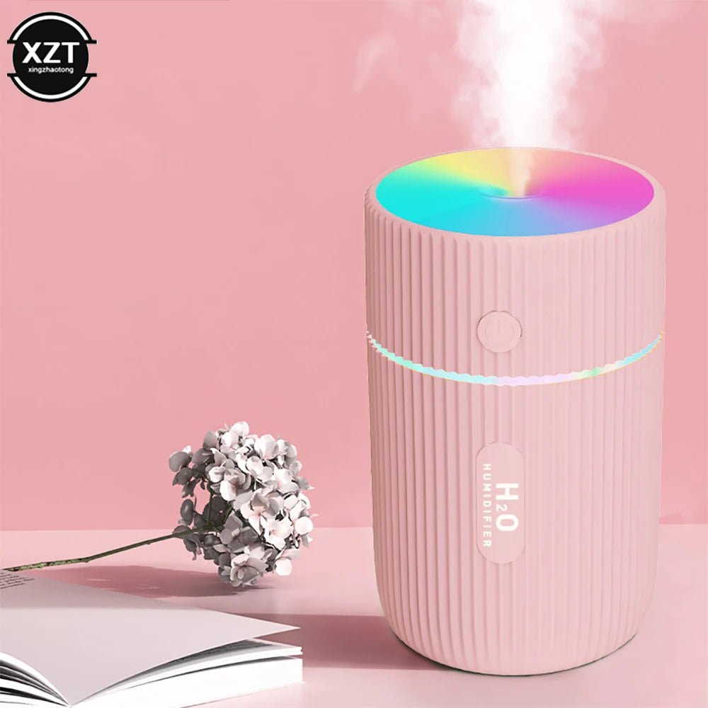 Humidificador de Aire Mini para Auto con Luz Nocturna LED - Difusor de Aceites USB Portátil con 2 Modos