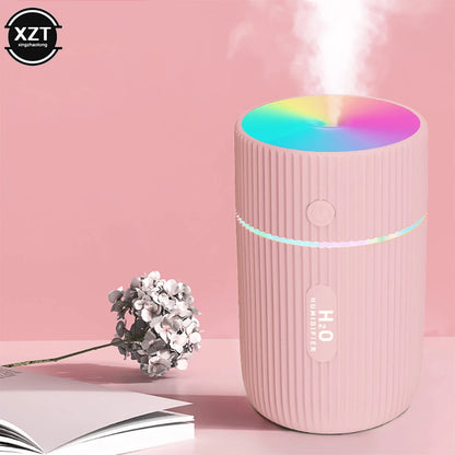 Humidificador de Aire Mini para Auto con Luz Nocturna LED - Difusor de Aceites USB Portátil con 2 Modos