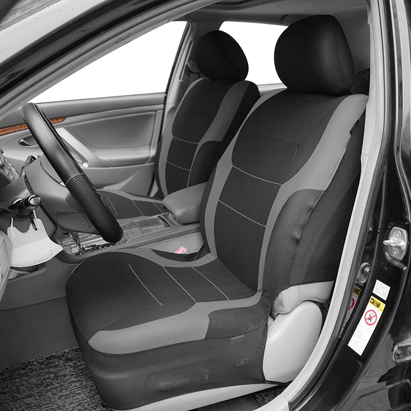 Funda de Asiento Universal AUTO PLUS - Grises, Compatibles con Airbags, Espuma de 2mm para Autos, SUVs, Camiones y Furgonetas