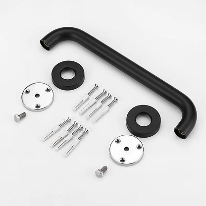 Barandilla Negra Cromada para Inodoro en el Baño. Agarre de Seguridad para Bañera. Barra de Sujeción para Puerta, Toallero. Accesorios para Baño de Acero Inoxidable